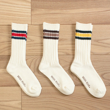 裏返しローゲージリブコットンソックス