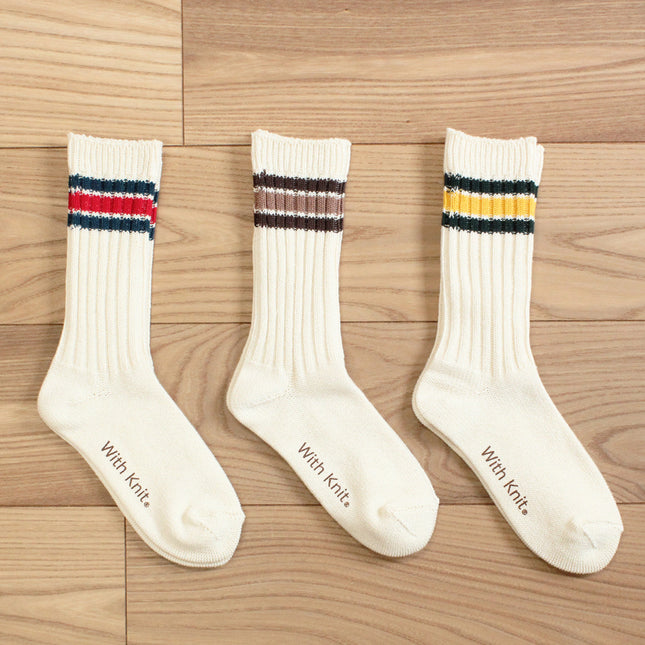 裏返しローゲージリブコットンソックス