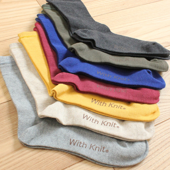 裏返し3層編みウールコットンソックス